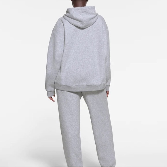 NEW! SKIMS Oversized Cotton Fleece Pullover Hoodie Heather Gray Sz XSmall, Small - Picture 3 of 9